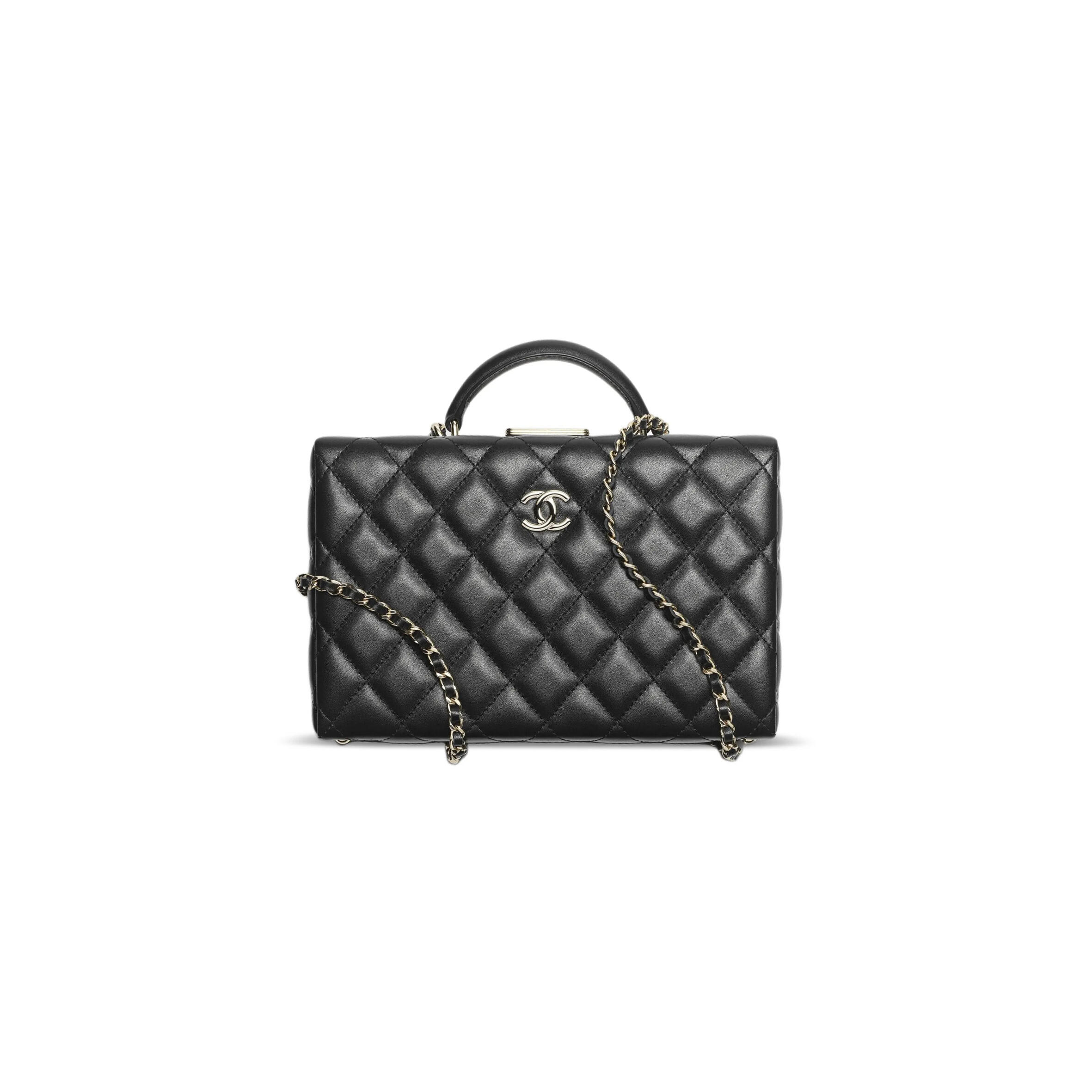 Ch**el master 24k lambskin quilted box bag as5168 (22*15*7.5cm)